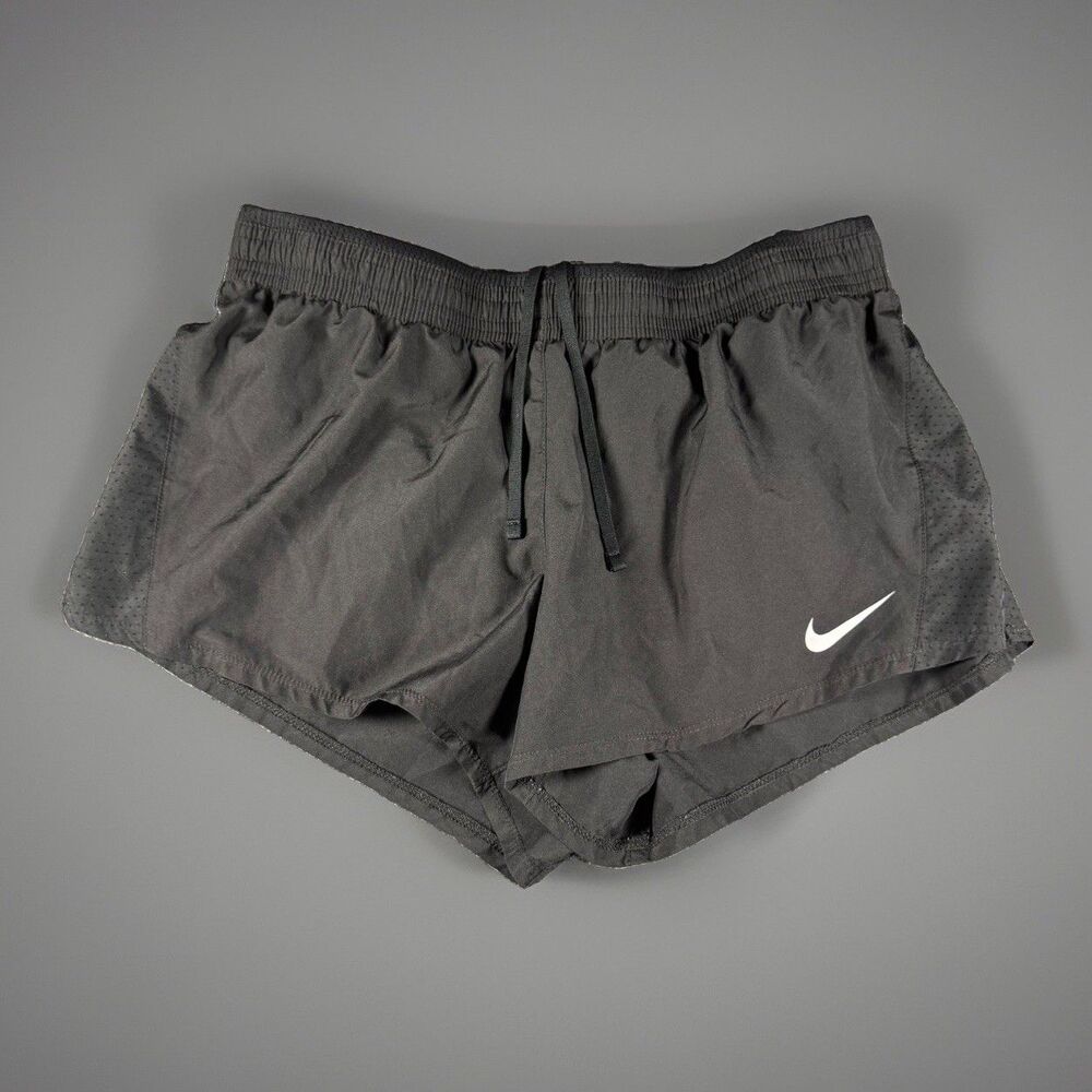 Nike Women's Dri-FIT Tempo Running Shorts Black White Size Large